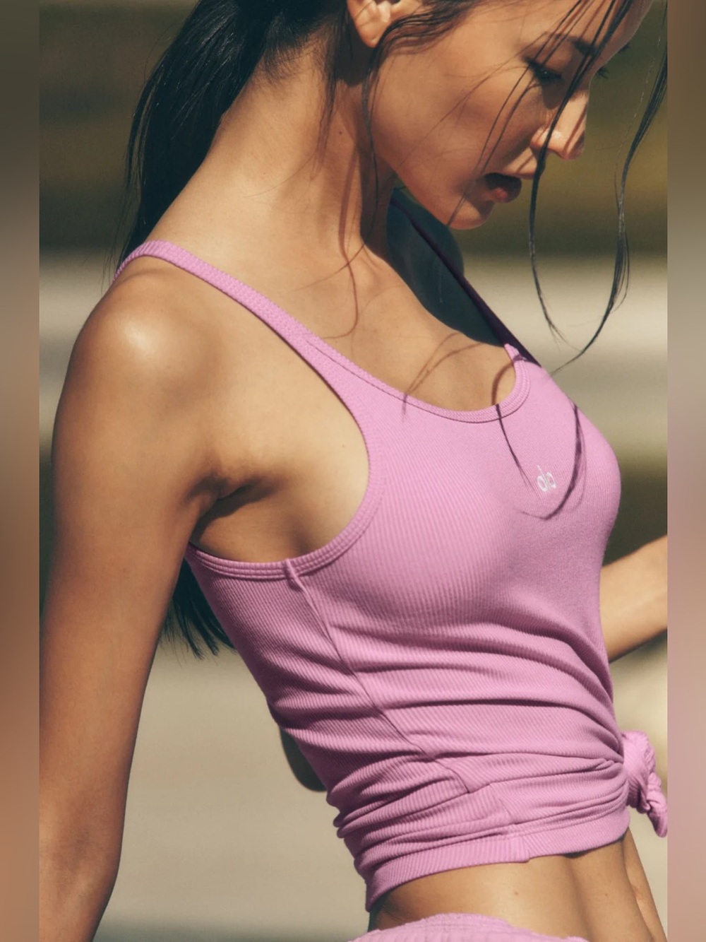 Alo yoga candy pink RIBBED PROSPER
TANK Small